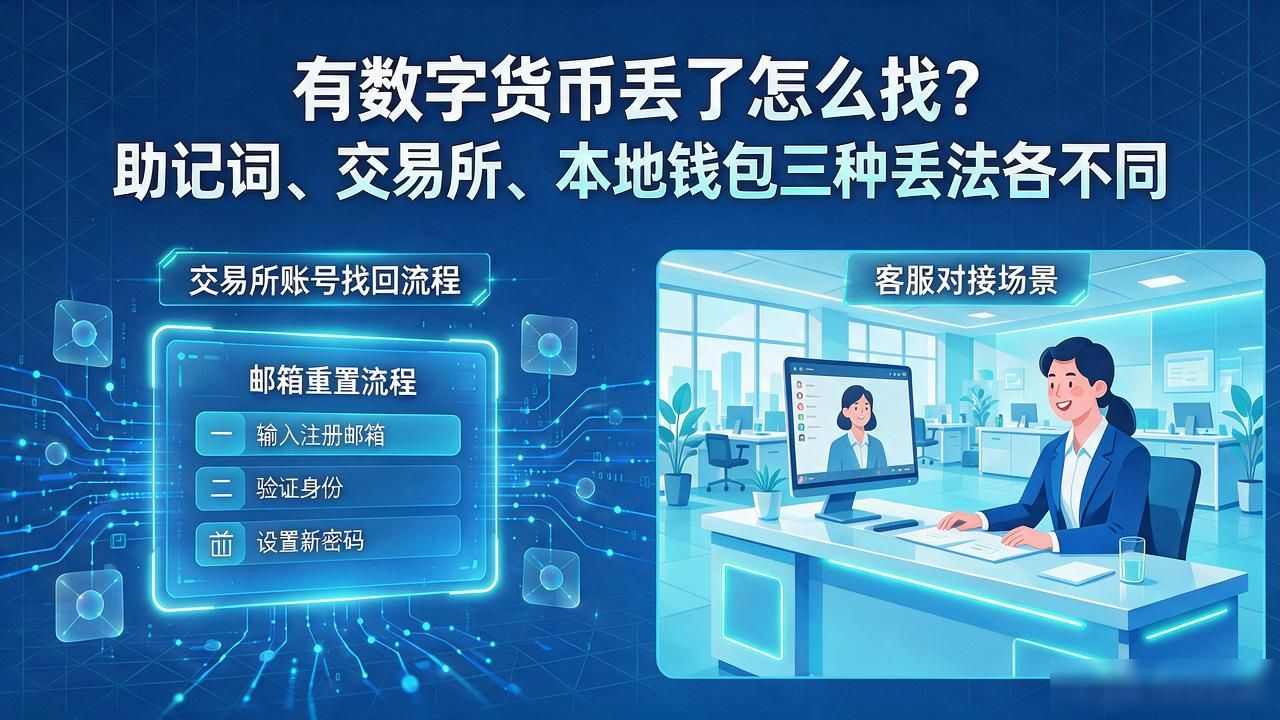 有数字货币丢了怎么找_数字货币丢失助记词找回_交易所账号丢失处理流程
