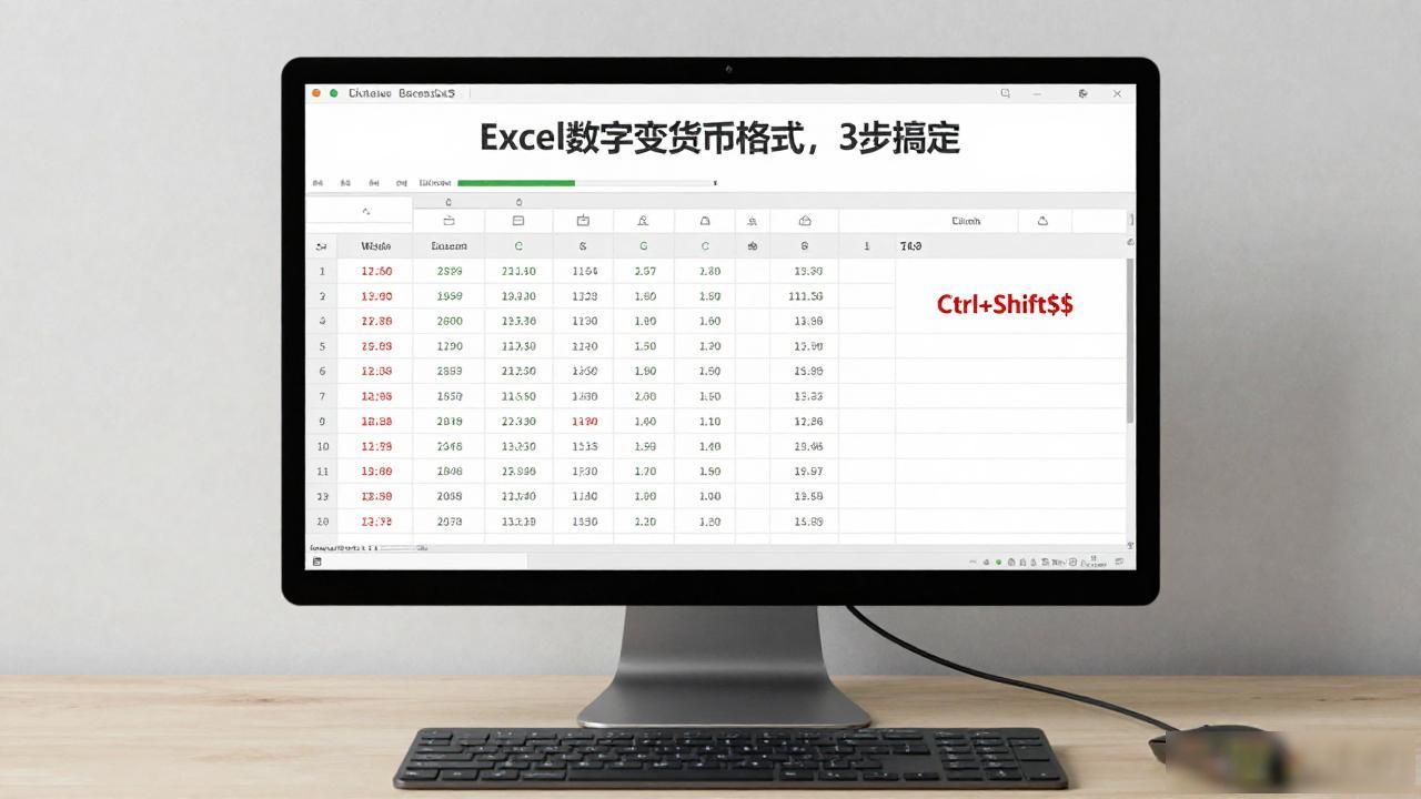 Excel数字变货币格式，3步搞定