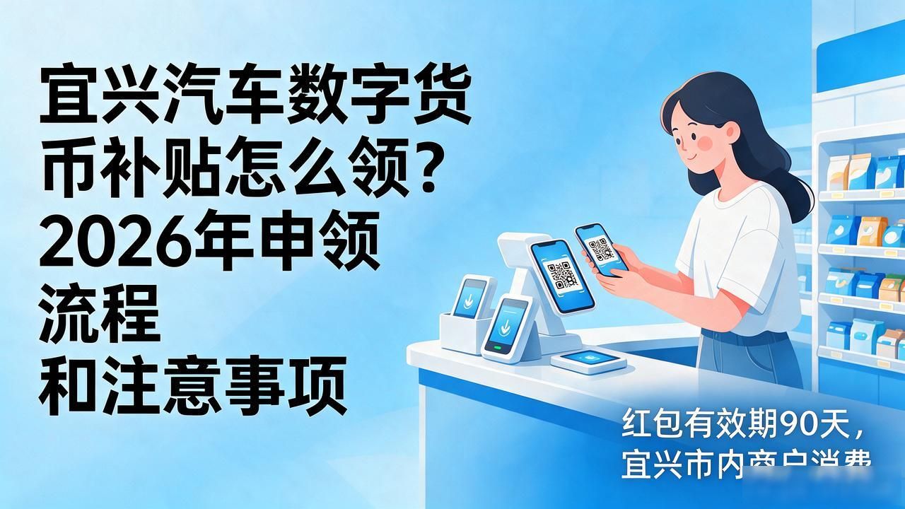 宜兴汽车数字货币补贴怎么领？2026年申领流程和注意事项