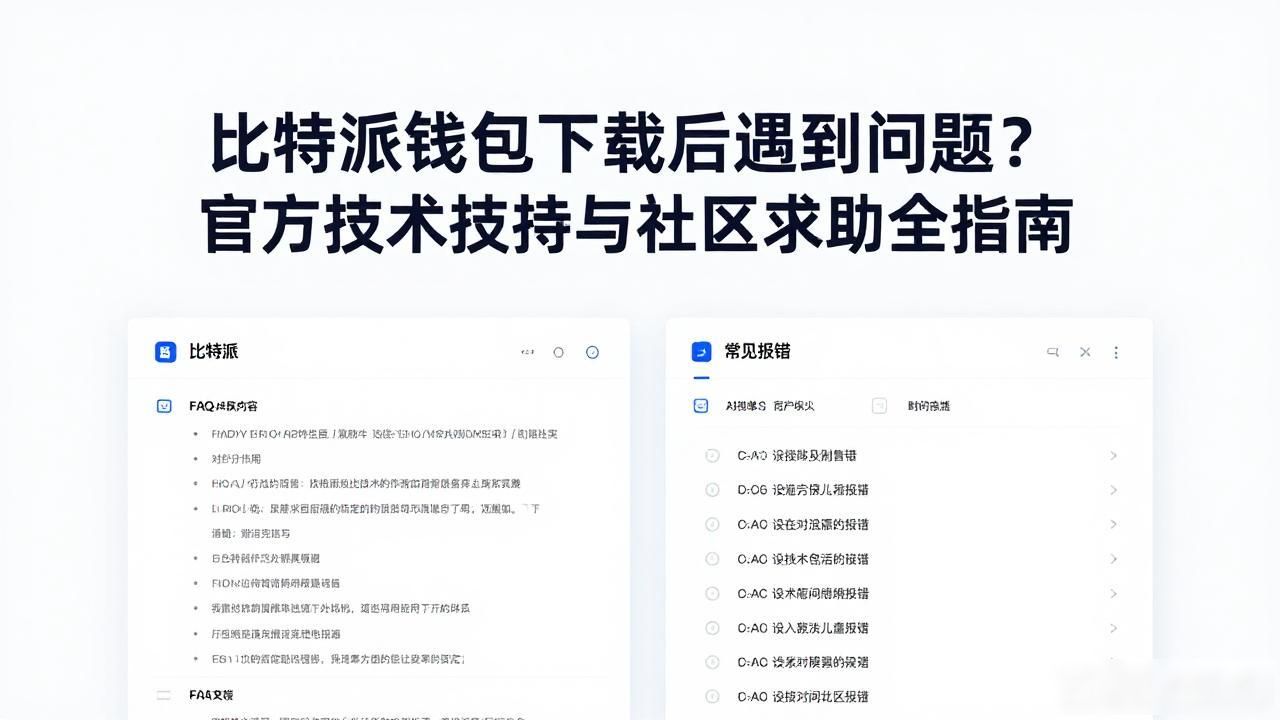 比特派钱包下载后遇到问题？官方技术支持与社区求助全指南