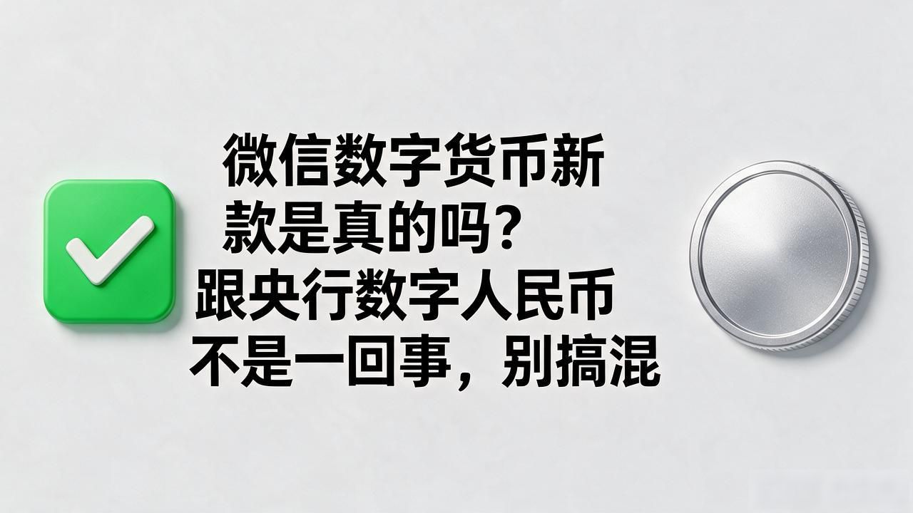 微信数字货币新款是真的吗？跟央行数字人民币不是一回事，别搞混