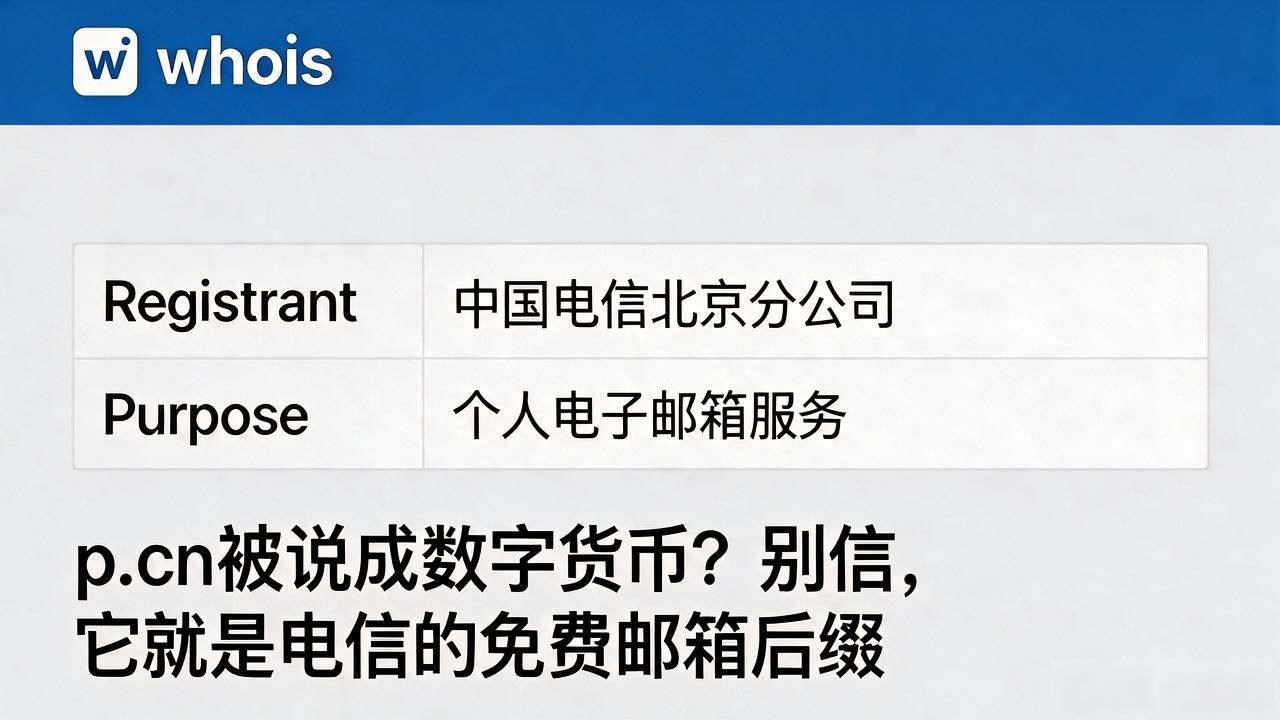 p.cn被说成数字货币？别信，它就是电信的免费邮箱后缀