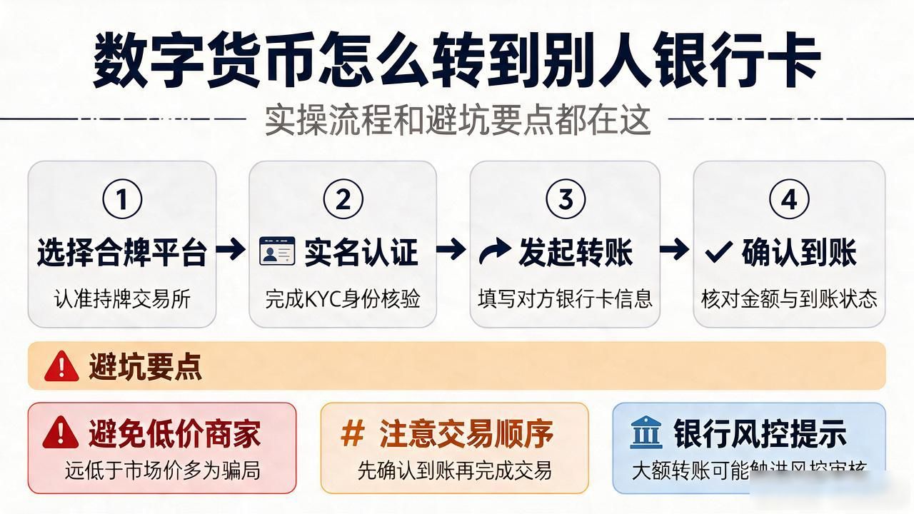 数字货币怎么转到别人银行卡，实操流程和避坑要点都在这