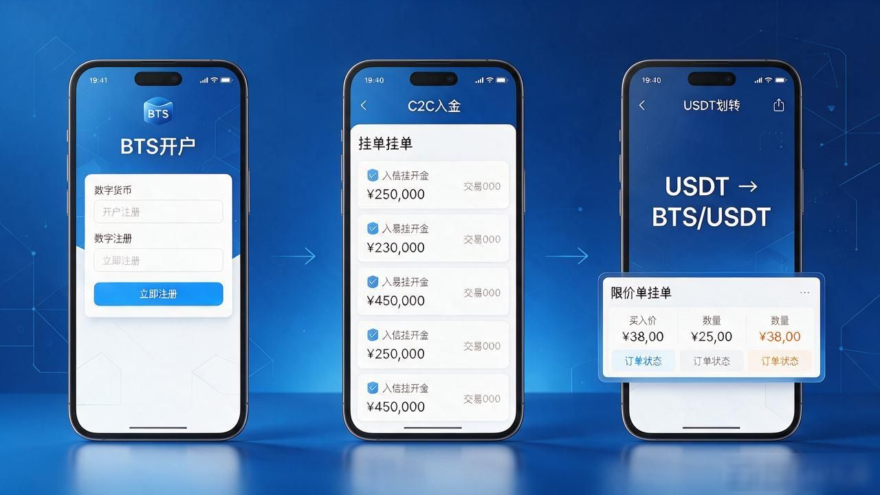 币趣平台BTS通证开户充值交易全流程_怎样购买bts数字货币开户_币趣BTS注册KYC认证及入金技巧