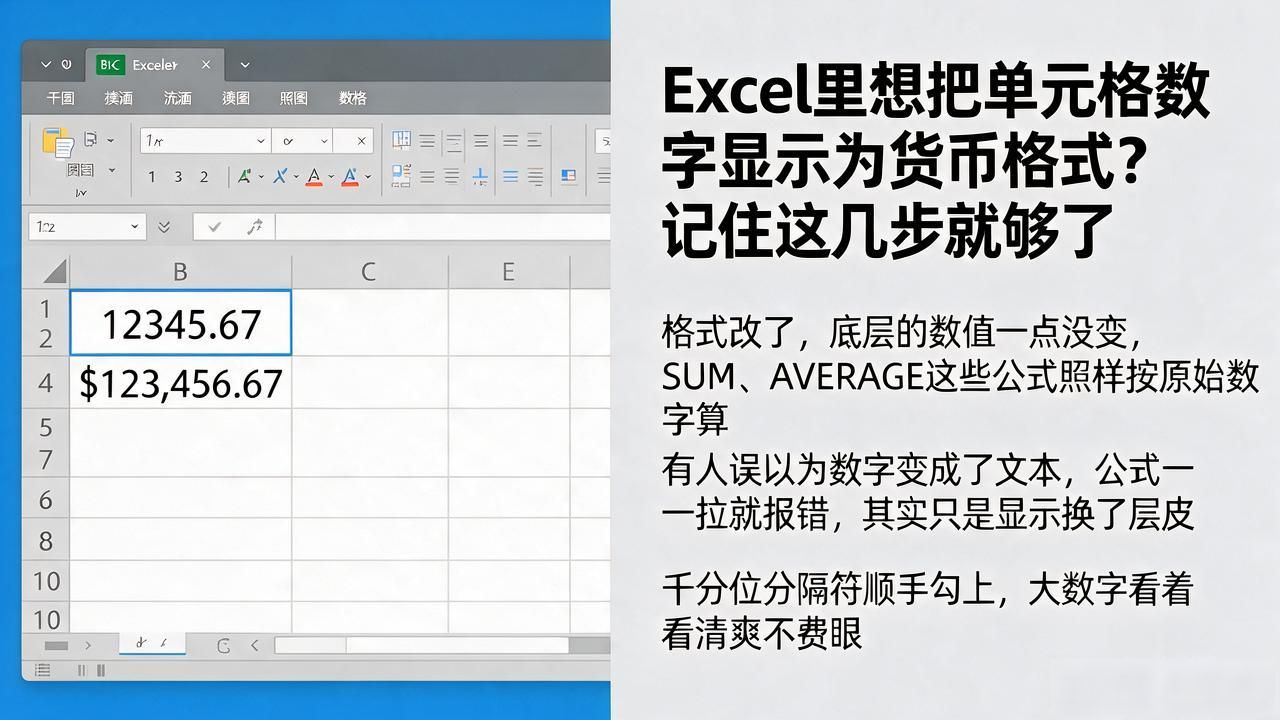 单元格数字为货币_Excel货币格式操作_货币格式设置