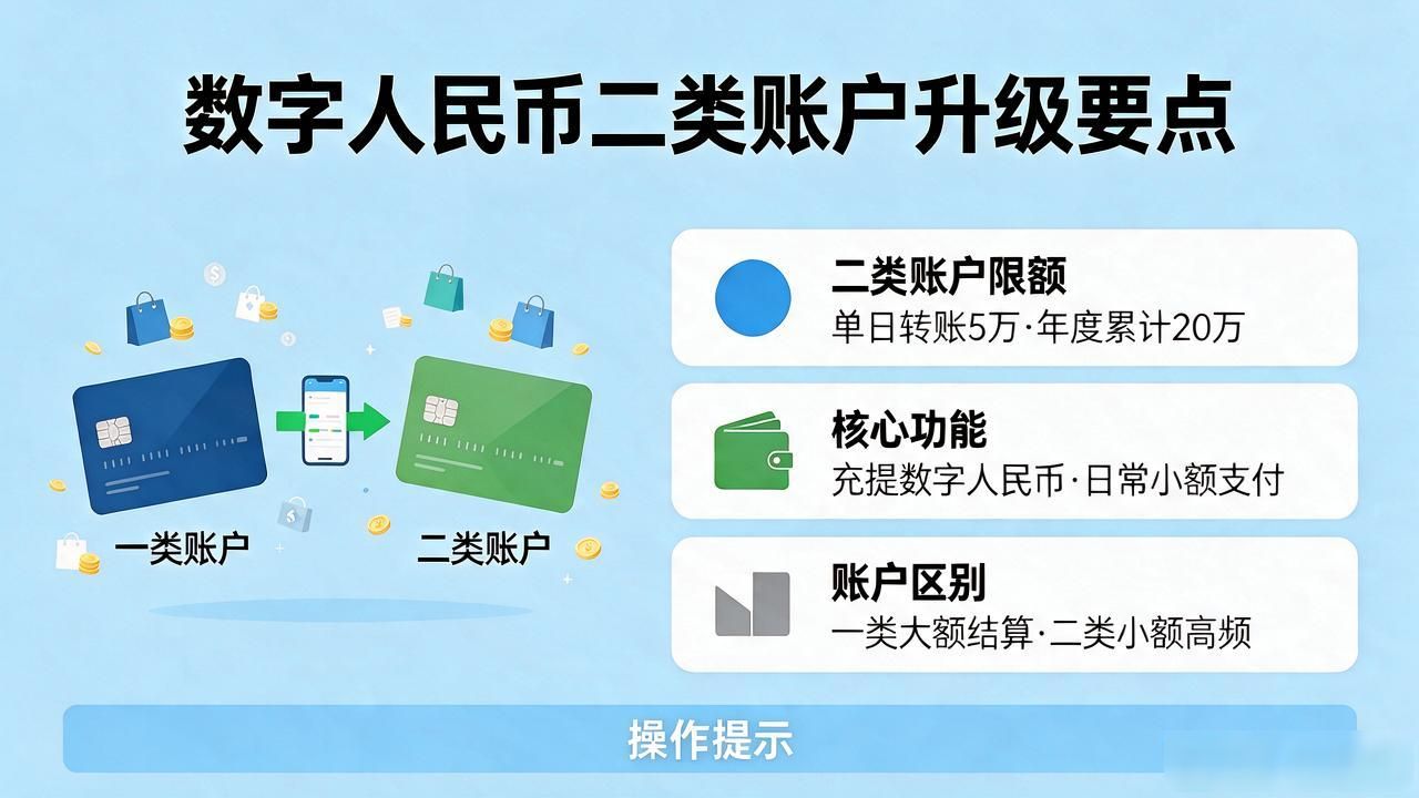 数字货币怎么升级二类？手机银行操作+限额规则一次说透