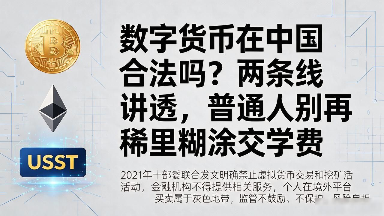 数字货币在中国合法吗？两条线讲透，普通人别再稀里糊涂交学费