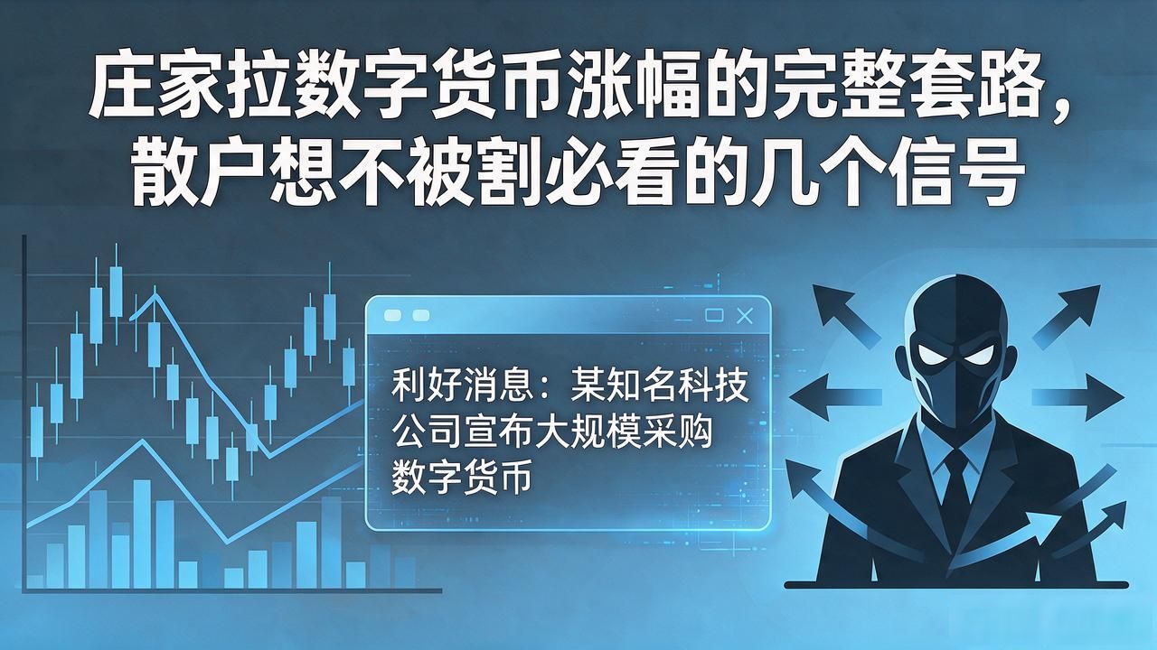 庄家拉数字货币涨幅的完整套路，散户想不被割必看的几个信号