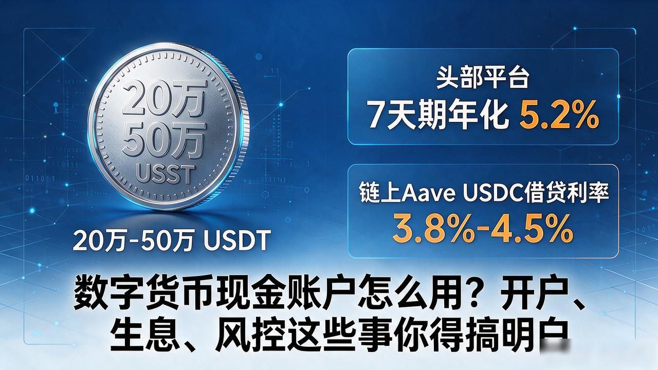 数字货币现金账户怎么用？开户、生息、风控这些事你得搞明白
